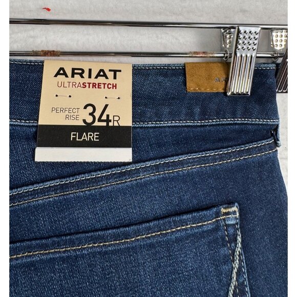 Ariat Ultra Stretch Perfect Rise Katie Flare Jean 90s stretchy dark sz 34‎ - Picture 8 of 11